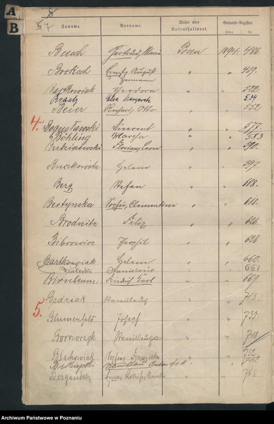 Obraz 10 z jednostki "Spis alfabetyczny urodzeń"