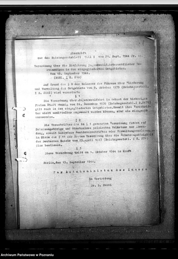 Obraz 4 z jednostki "Einführung jugendwohlfahrtrechtlicher Bestimmungen in den Ostgebieten"