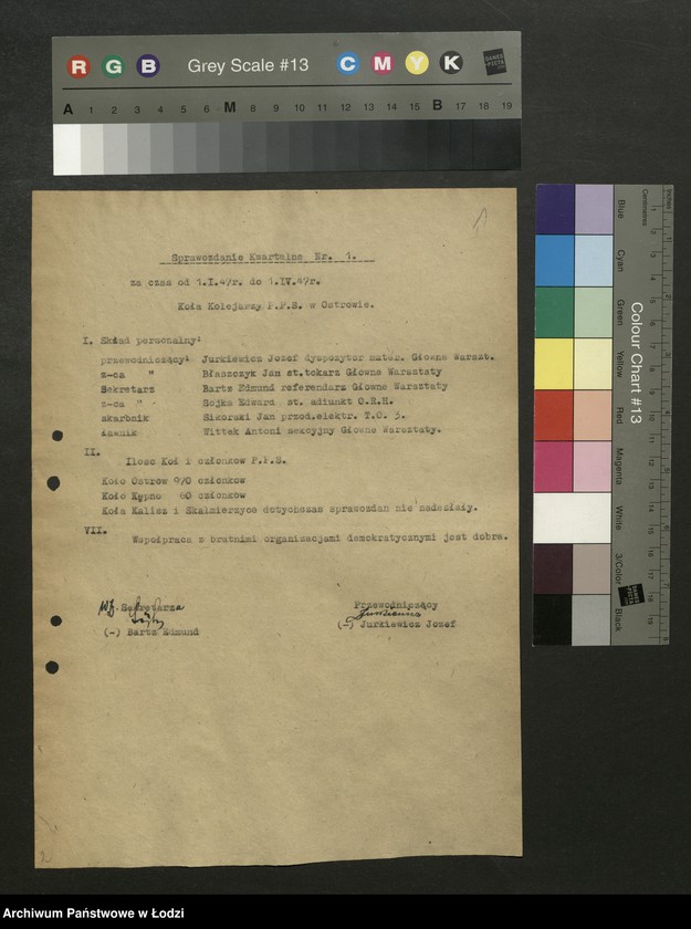 Obraz 2 z jednostki "Koło kolejowe PPS Ostrów Wielkopolski- sprawozdania, protokoły zebrań międzypartyjnych"