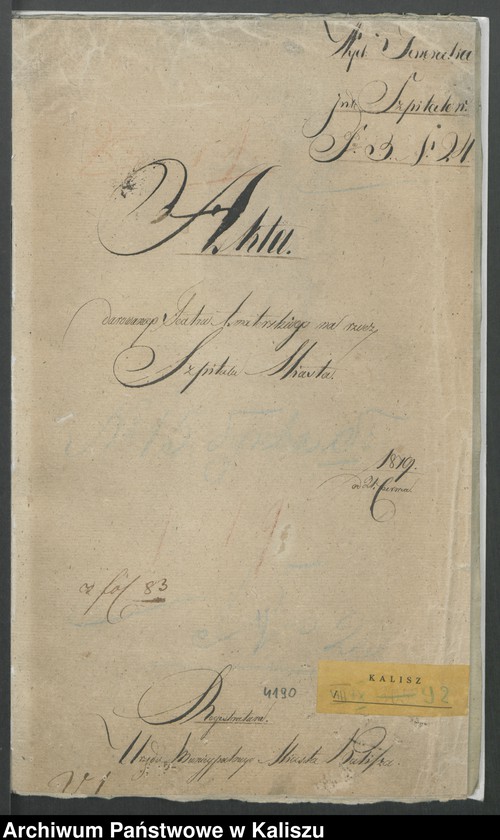 Obraz 3 z kolekcji "Dary Teatru Amatorskiego w Kaliszu na rzecz kaliskiego szpitala w latach 1819-1822111"
