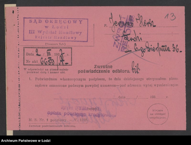 Obraz 15 z jednostki "Jedwab Hersz- snowalnia i trajbernia"