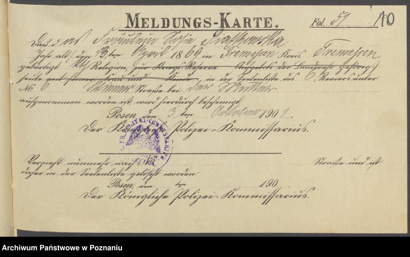 Obraz 12 z jednostki "Die von den Verlobten beigebrachten Urkunden zur Eheschliessung pro 1901. Vol XVI"