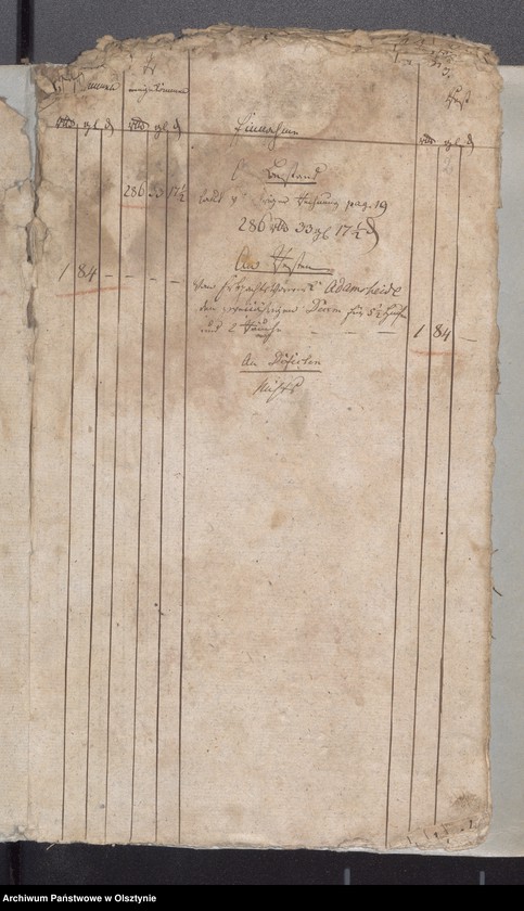 image.from.unit.number "Passenheimsche Stadt Kirchen Rechnung über Einnahme und Ausgabe"