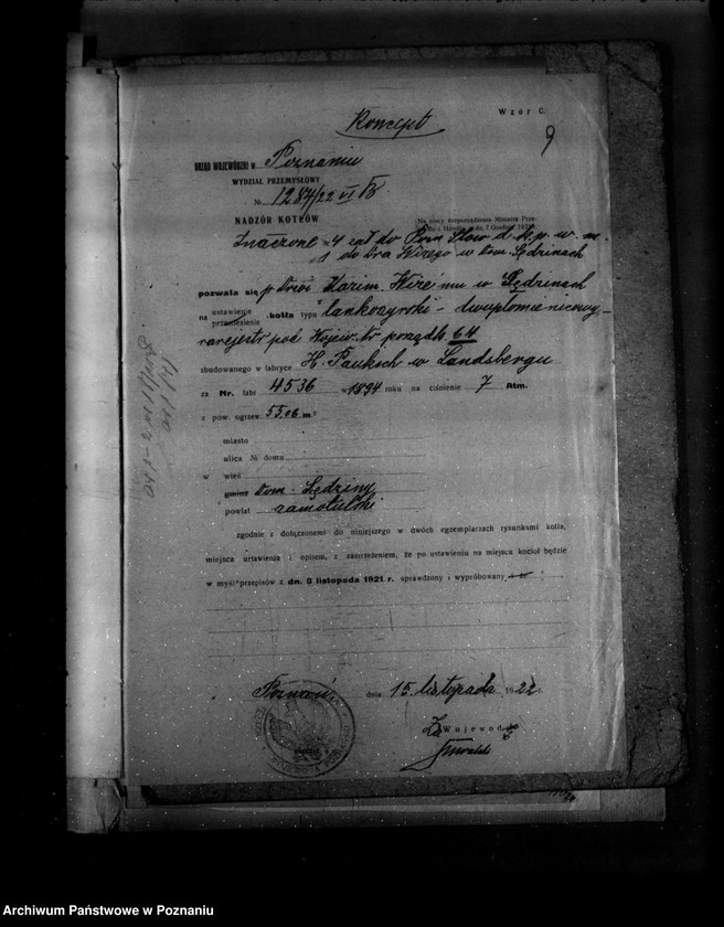 Obraz 13 z jednostki "Gorzelnia w majętności Sędziwy powiat szamotulski własność Dr Wiza nr woj. kotła 64"