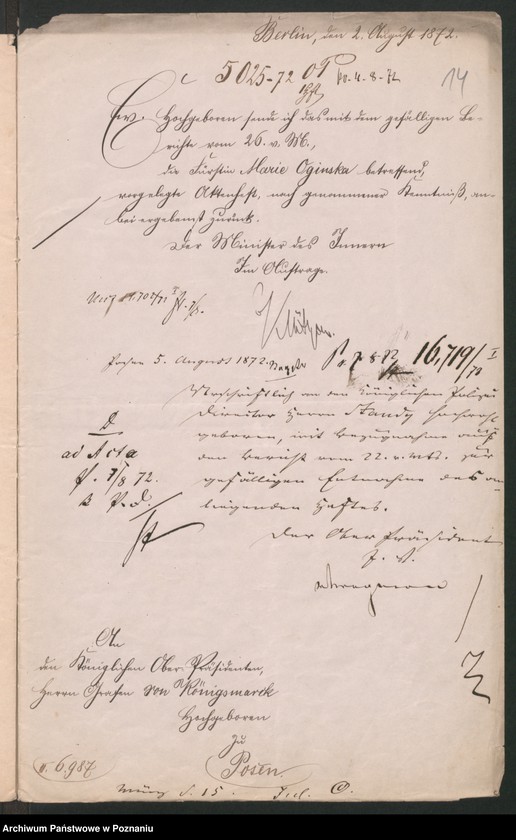 Obraz 17 z jednostki "A. betr. Viktor von Oginski und seine Gemahlin Maria geboren Gräfin Plater"