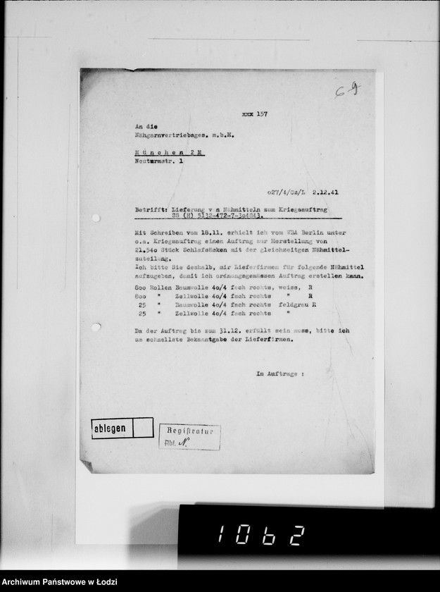 Obraz 10 z jednostki "[Korespondencja z urzędami, instytucjami i firmami] Lit.Na-Ny."