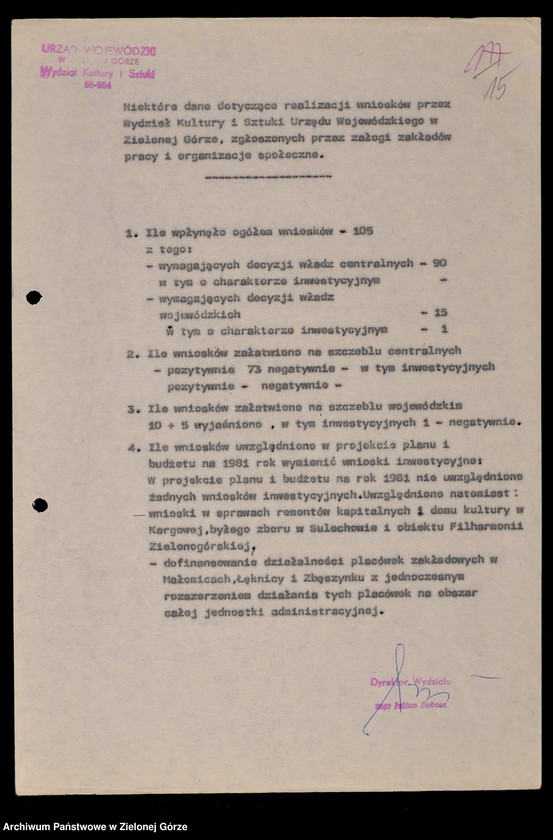 image.from.unit.number "Protokóły z posiedzeń Komisji Wychowania, Oświaty i Kultury Wojewódzkiej Rady Narodowej w Zielonej Górze; Nr 7 - 11"