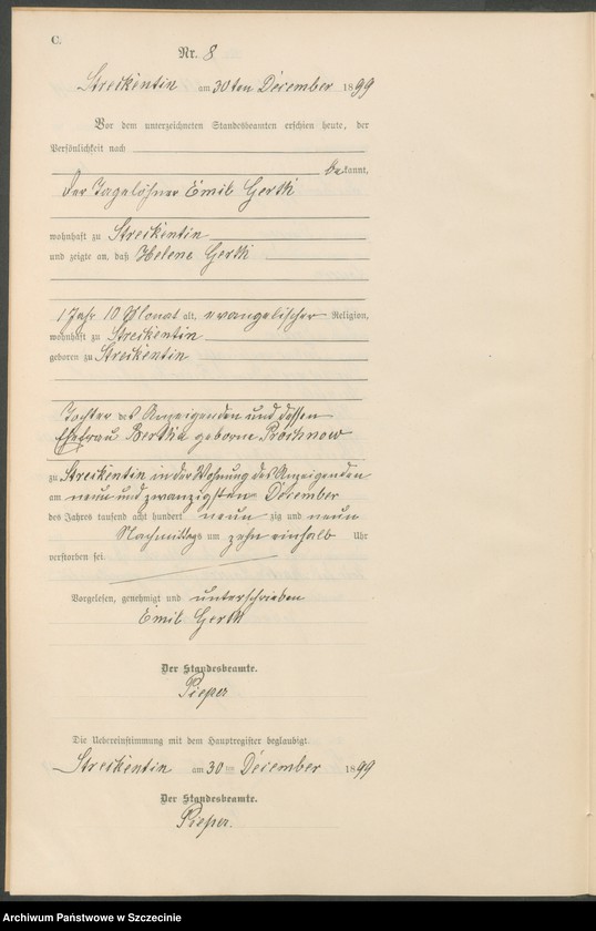 Obraz 11 z jednostki "Sterbe-Register (Neben-Register)"