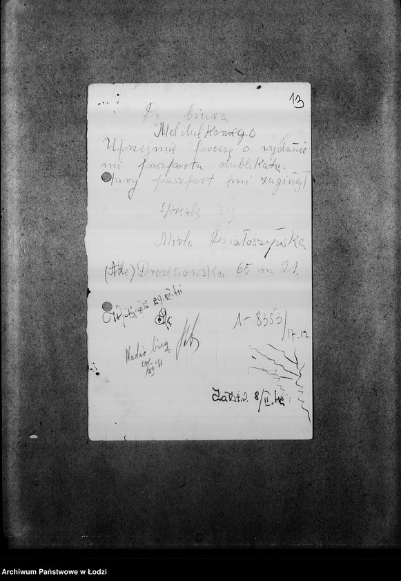 Obraz 17 z jednostki "[Korespondencja w sprawach zagubienia dokumentów tożsamości]"