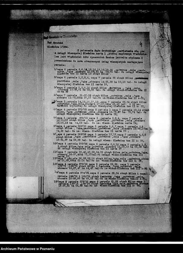 Obraz 8 z jednostki "Sprawy przewłaszczeniowe majątku Milczek-Oleśnica powiat chodzieski"