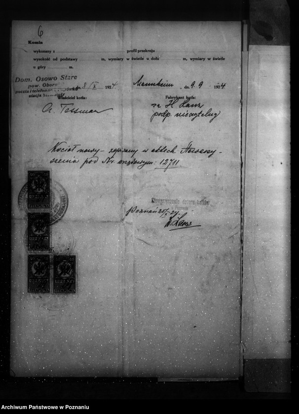 Obraz 10 z jednostki "Majętność Osowo Stare pow. obornicki, własność. Tessmer nr woj. kotła 3718"