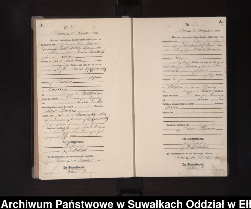 image.from.unit.number "Geburts-Neben-Register des Königlichen Preussischen Standes-Amtes Orlen Kreis Loetzen"