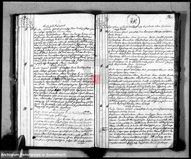 image.from.unit.number "Księga urzędnika stanu cywilnego gmniny suwalskiey zawierająca w sobie akta zejścia od dnia 1-go stycznia 1818 r-u do dnia tegoż 1819"