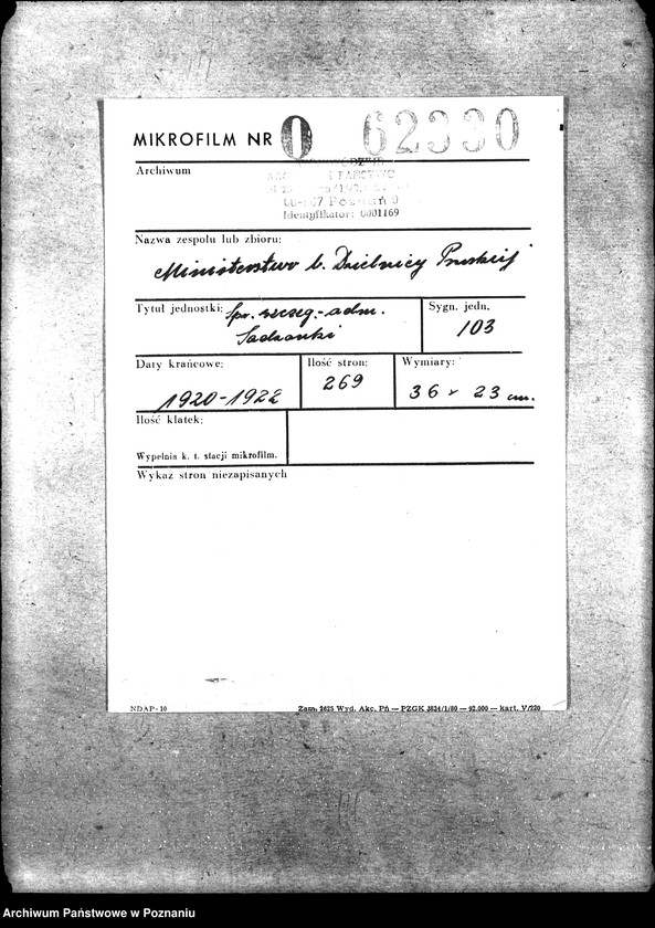 Obraz 2 z jednostki "Sprawy szczegółowo-administracyjne Sadzonki"