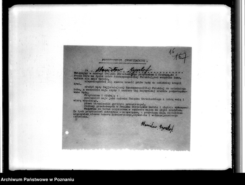 image.from.unit.number "Przyrzeczenia organizacyjne, spisy strzelców i inne pisma o charakterze personalnym Komendy Powiatowej w Koninie"