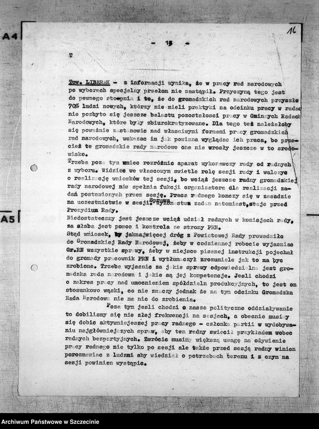 Obraz 20 z jednostki "Protokoły posiedzeń Egzekutywy Komitetu Wojewódzkiego Polskiej Zjednoczonej Partii Robotniczej: 4, 13, 26 kwietnia 1955 r."