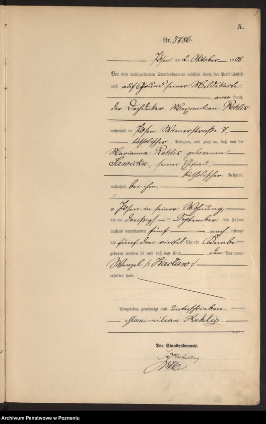 Obraz 7 z jednostki "Księga miejscowa urodzeń tom VIII"