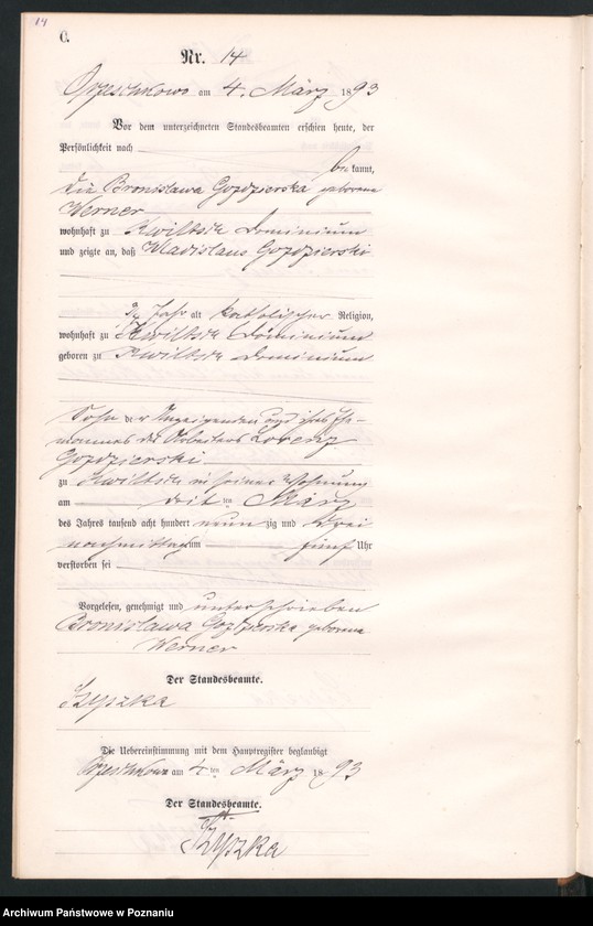 Obraz 17 z jednostki "Księga zgonów"