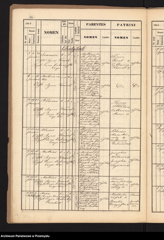 image.from.unit.number "[Kopie metryki urodzeń w parafii Cieszanów z lat 1864-1865]"