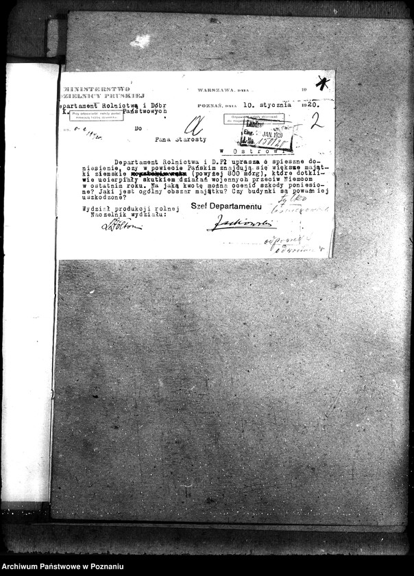 Obraz 7 z jednostki "Sprawy szczegółowo-administracyjne Szkody wojenne p. Odolanów, Ostrów, Ostrzeszów"