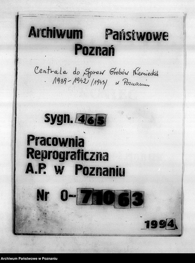 Obraz 1 z jednostki "Sterbeurkunden. Krieg 1939 A - L"