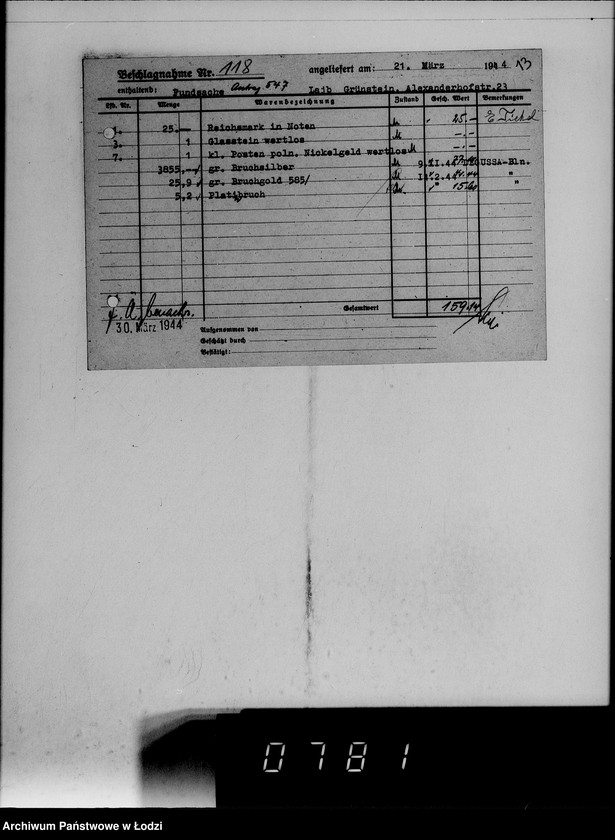 Obraz 17 z jednostki "Fundsachen. [Kartoteka]"