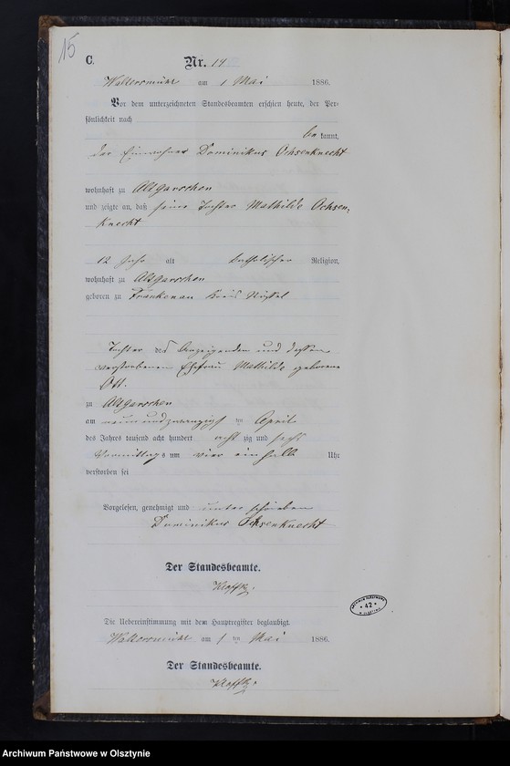 image.from.unit.number "Sterbe-Neben-Register Nr 1 - 39"