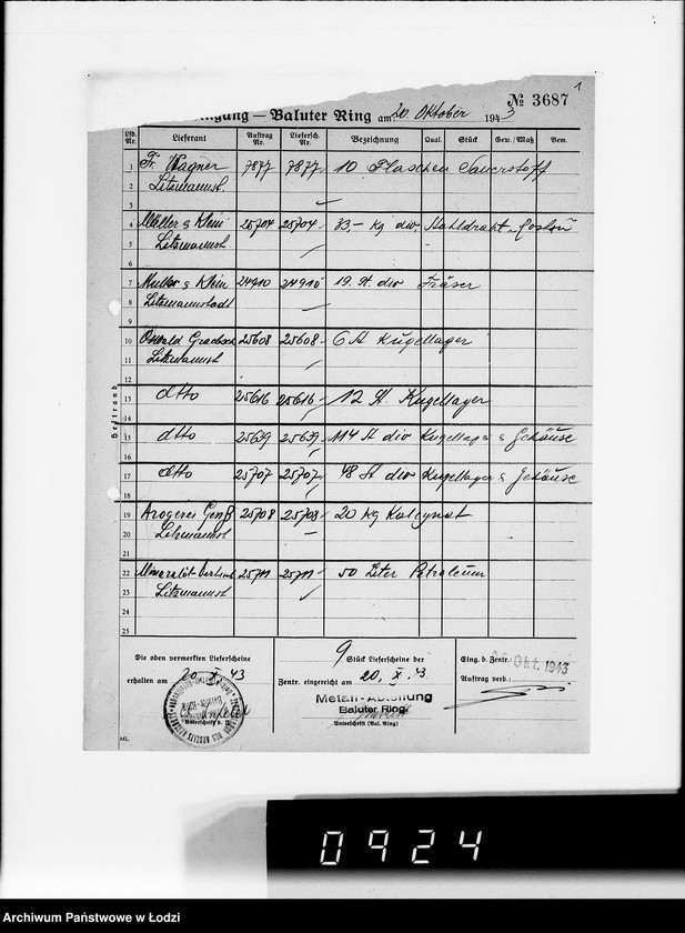 Obraz 5 z jednostki "Wareneingangsmeldungen. [Getto - Bałucki Rynek]"