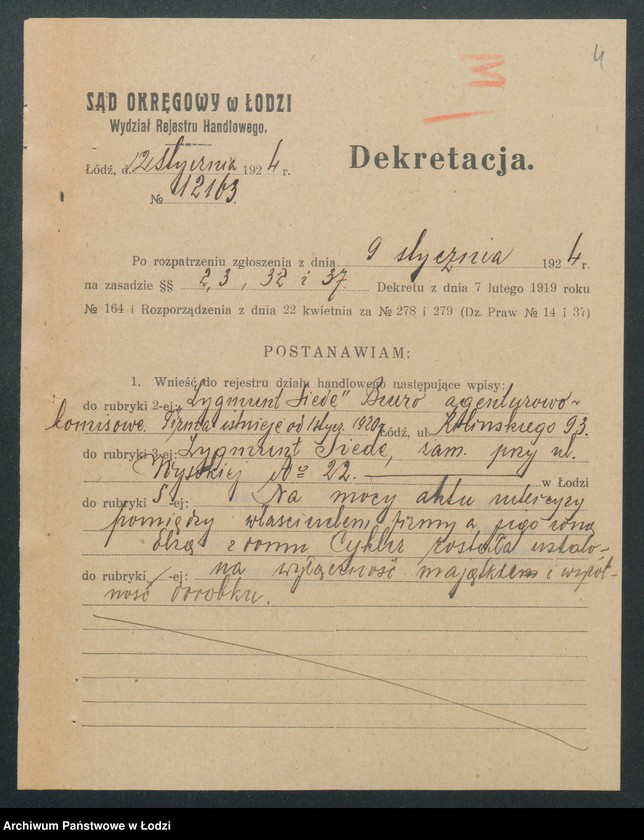 Obraz 6 z jednostki "Zygmunt Siede – biuro agenturowo – komisowe"