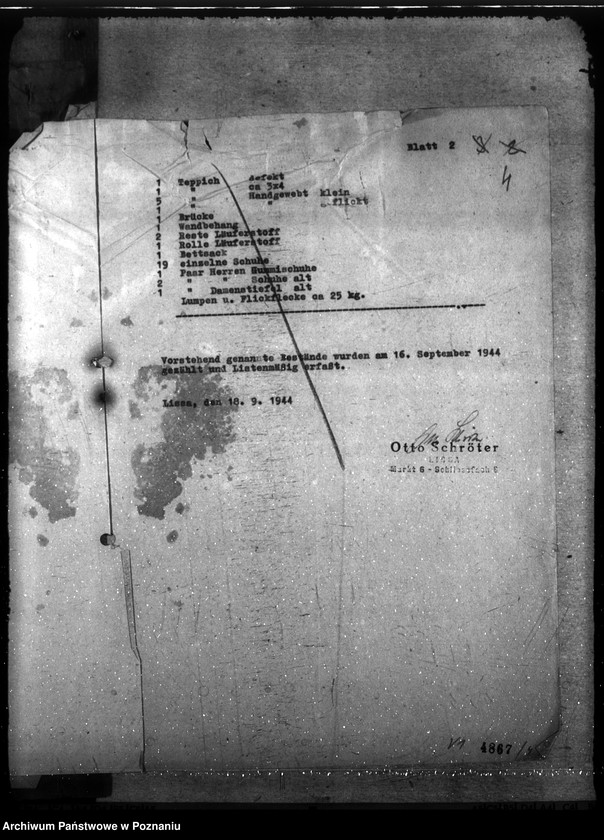 Obraz 8 z jednostki "Spisy i wykazy towarów złupionych w czasie powstania warszawskiego"