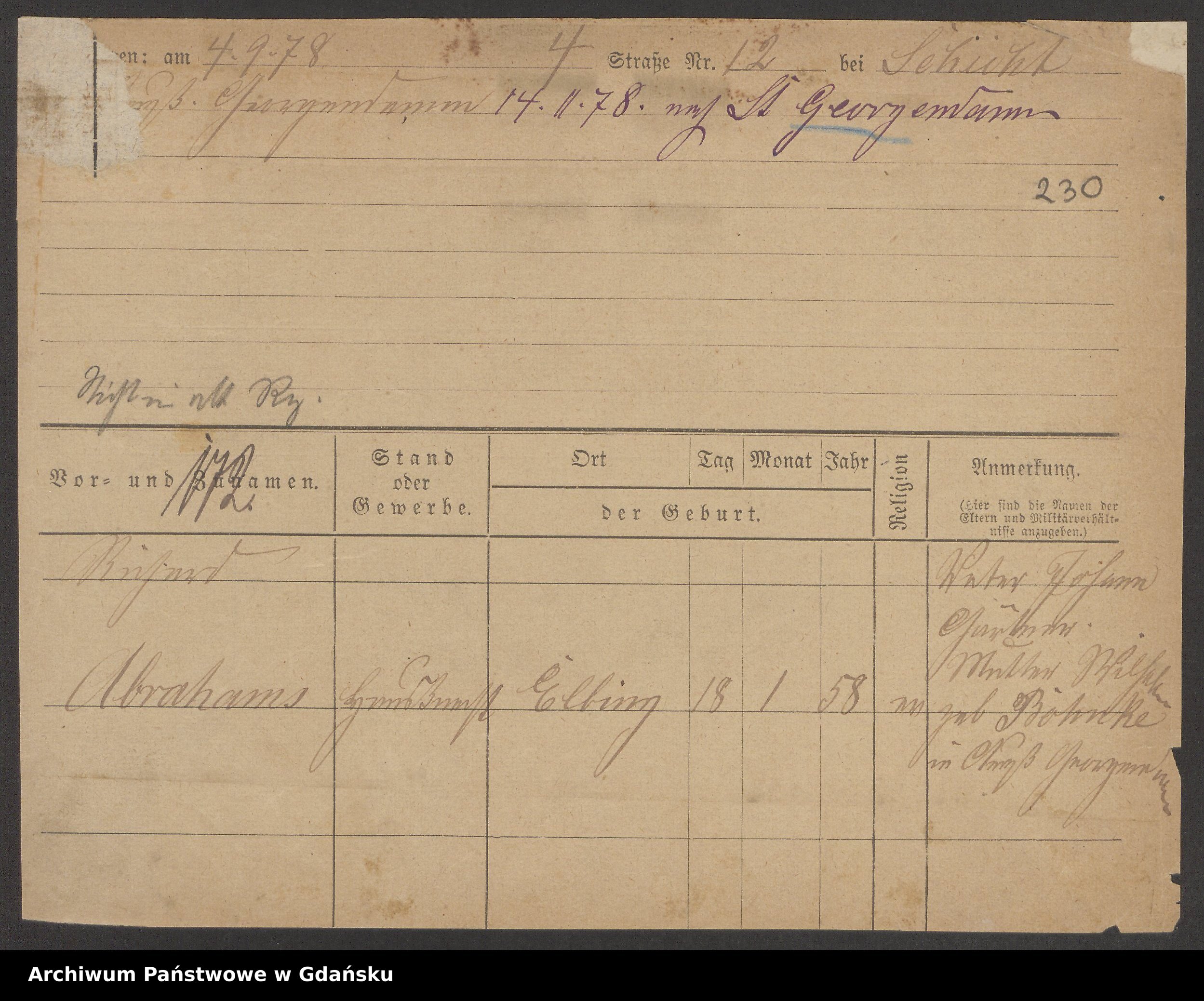 Skan z jednostki: Karty meldunkowe: Aal - Abramowske