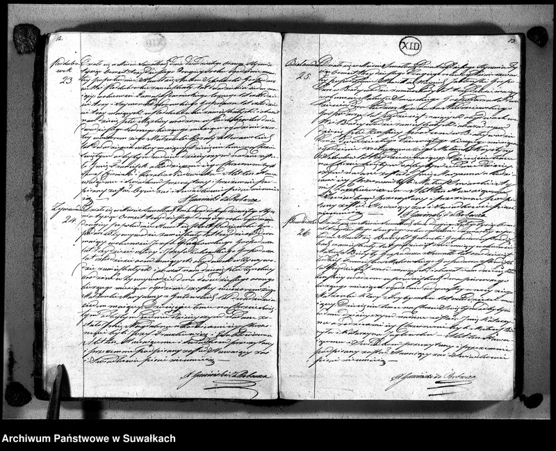 Obraz 11 z jednostki "Księga duplikat urodzonych, zaślubionych i zmarłych urzędnika stanu cywilnego, parafyi suwalskiey na rok 1832"