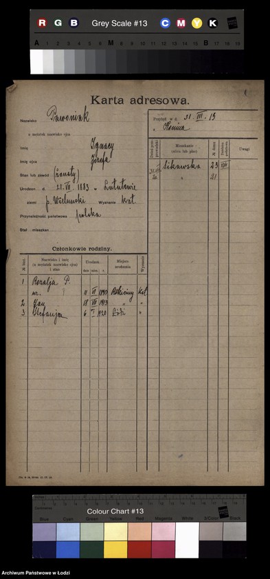 Obraz 3 z jednostki "[Spis ludności Łodzi] Pawoniak-Pelc"