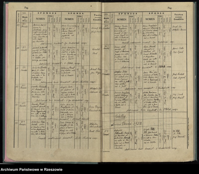 image.from.unit.number "Księga małżeństw Parafia Rzymskokatolicka Rzeszów oraz Pobitno, Staroniwa, Wilkowyja, Załęże, Zwięczyca"