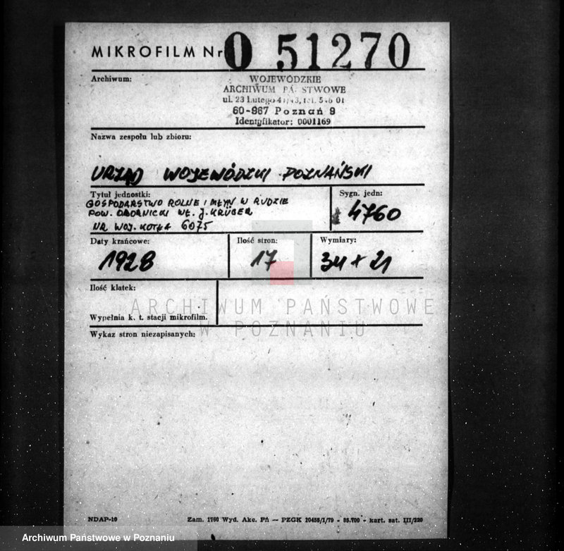 Obraz 2 z jednostki "Gospodarstwo rolne i młyn w Rudzie pow. obornicki własność. J. Kruger nr woj. kotła 6075"