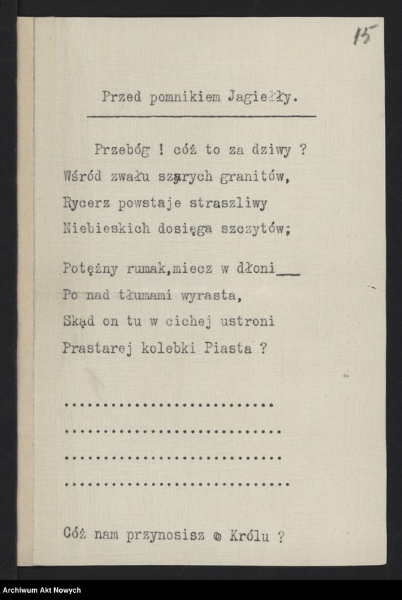 image.from.unit.number "Hołdy; listy, depesze, adresy od instytucji, organizacji, osób prywatnych; H. Windakiewicz: "Stosunek dzieł Paderewskiego do muzyki ludowej" Studium analityczne. Echo muzyczne. Warszawa 1902-1903 (maszynopis)"