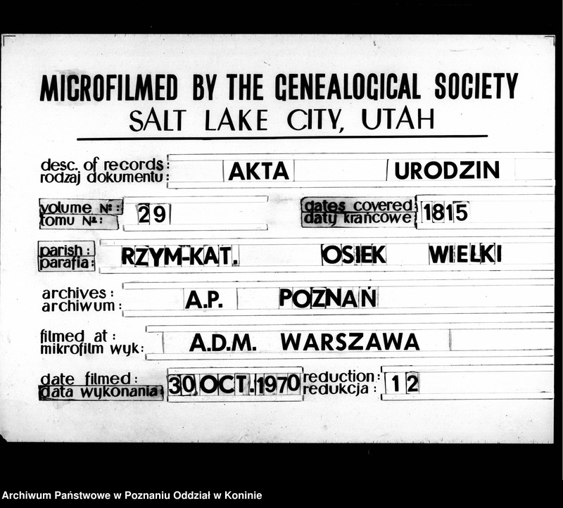 Obraz 1 z jednostki "Akta urodzonych"