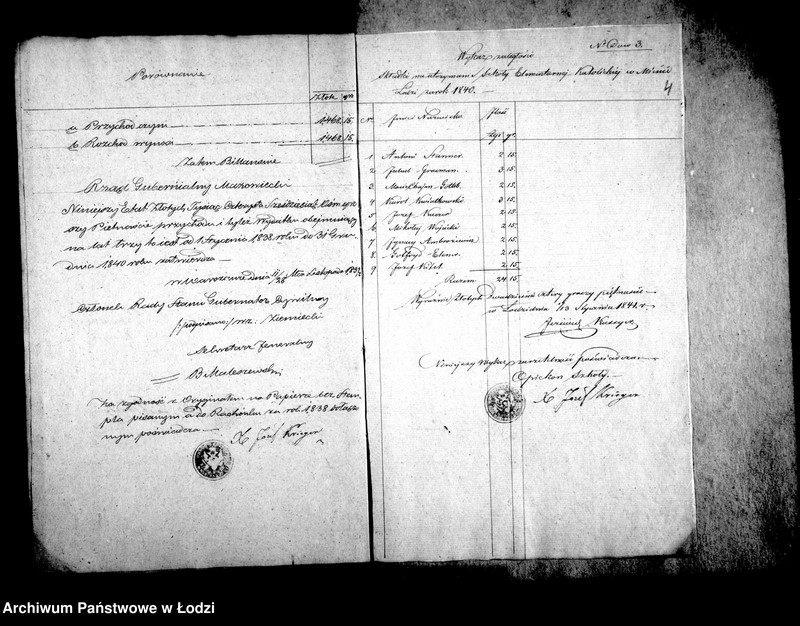 Obraz 9 z jednostki "Dowody do usprawiedliwienia rachunków kasy szkoły elementarnej katolickiej miasta Łodzi co co przychodów i rozchodów za lata 1840-1850"