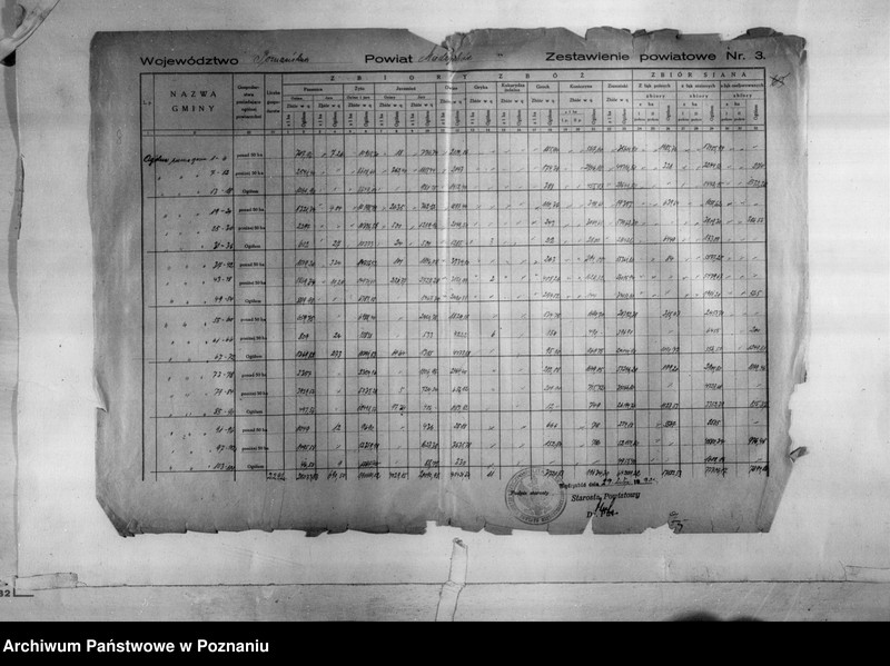 Obraz 10 z jednostki "/Statystyka produkcji rolnej - zestawienie powiatowe - Międzychód/"