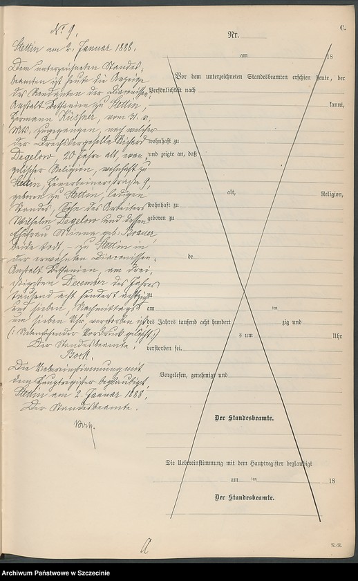 Obraz 12 z jednostki "Sterbe-Register (Neben-Register) Band I"