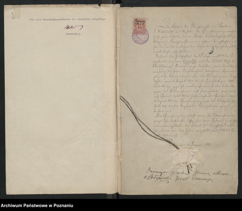 image.from.unit.number "Acta betreffen Konzessionierung eines feststehenden Dampfkessels zum Brennereibetrieb des Rittergutsbesitzers Iowanne in Lenartowitz"