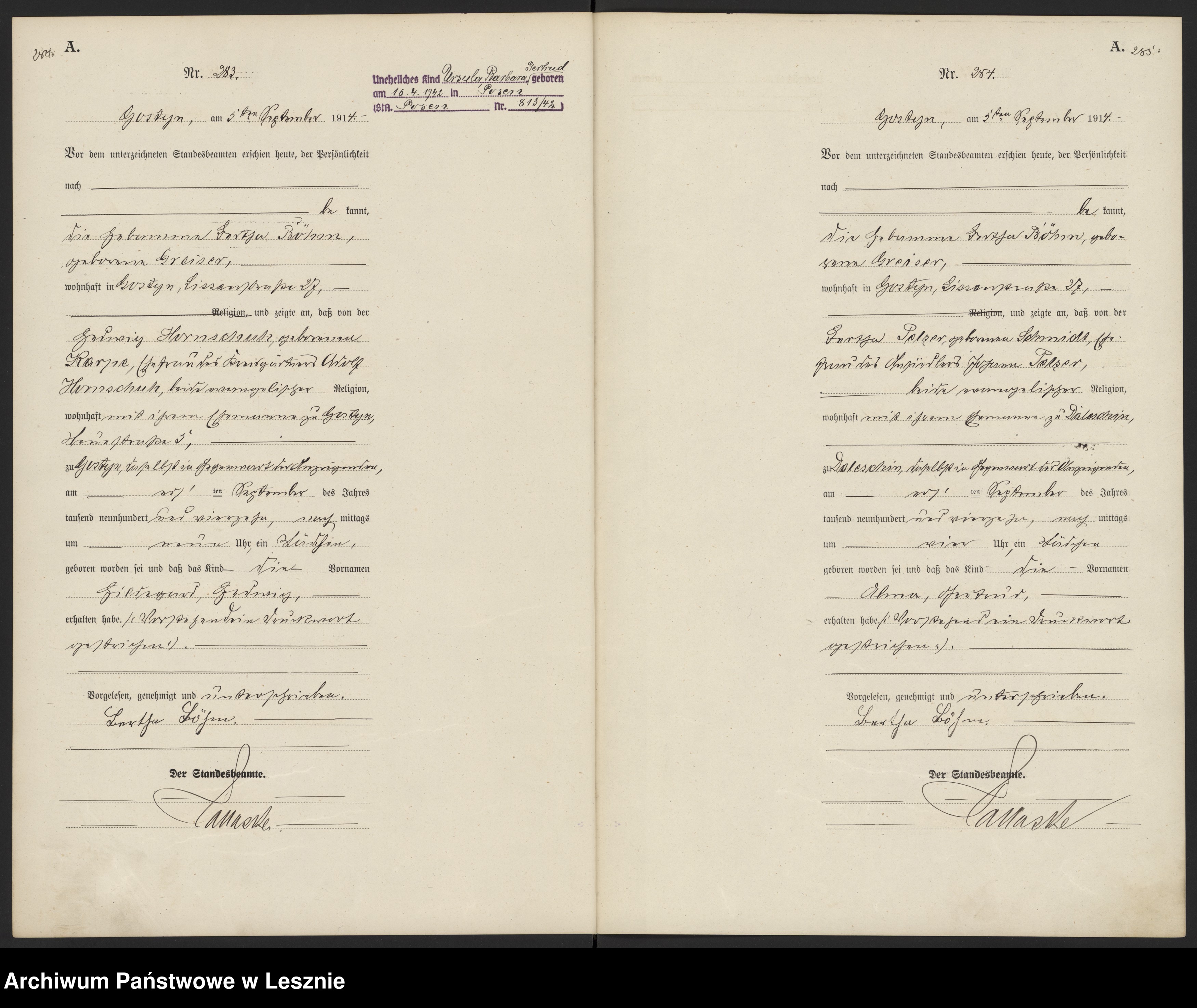 Skan z jednostki: [Księga urodzeń]