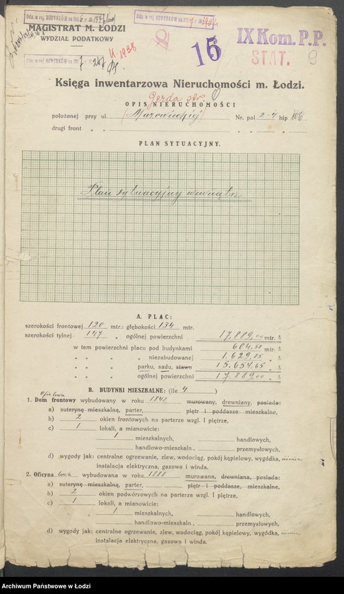 image.from.unit.number "Księga inwentarzowa nieruchomości m. Łodzi ul. Mazowiecka"