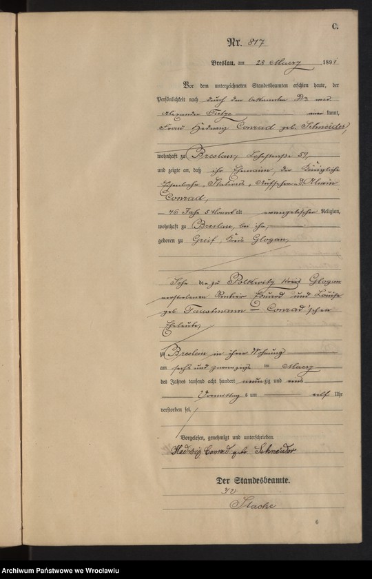 image.from.unit.number "Sterbe-Neben-Register Breslau II 1891 Band 3"