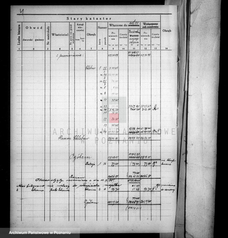 Obraz 8 z jednostki "Wykaz parcel katastralnych i powierzchni objętych przymusowym wykupem art.. 21"