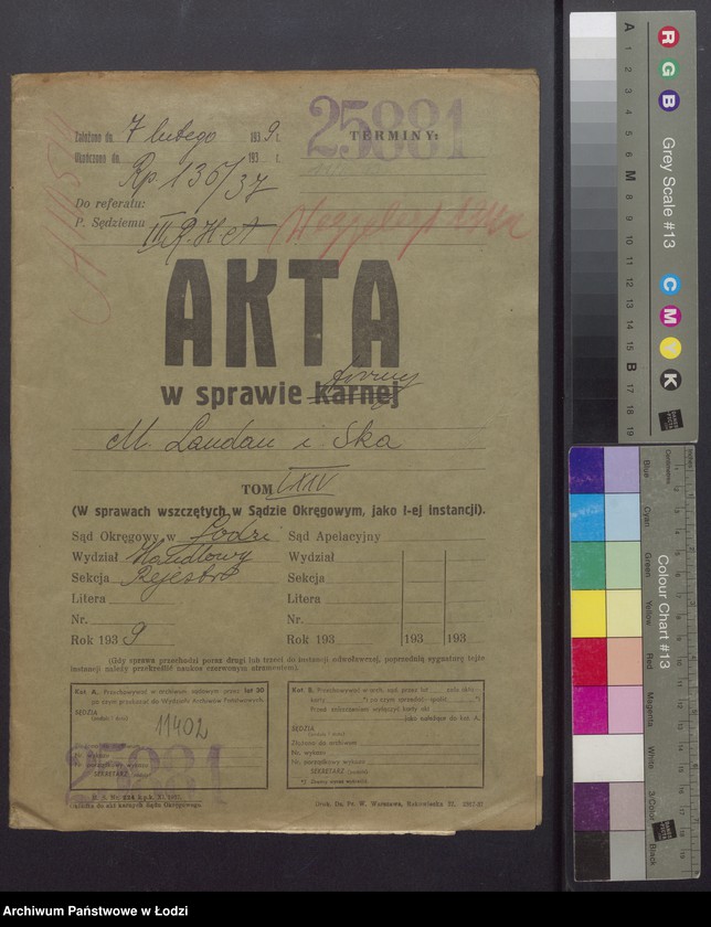 Obraz 2 z jednostki "Mendel Lande vel Landau, Dawid Landau – jakub – Hersz Pomeranc – sprzedaż towarów włokienniczych i dodatków krawieckich"