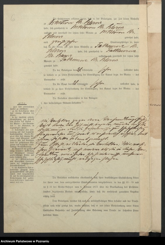 image.from.unit.number "Acta des Königlichen Standesamts Wyslawice Kreis Schroda betreffend die Aufgebotsverhandlungen pro 1900"