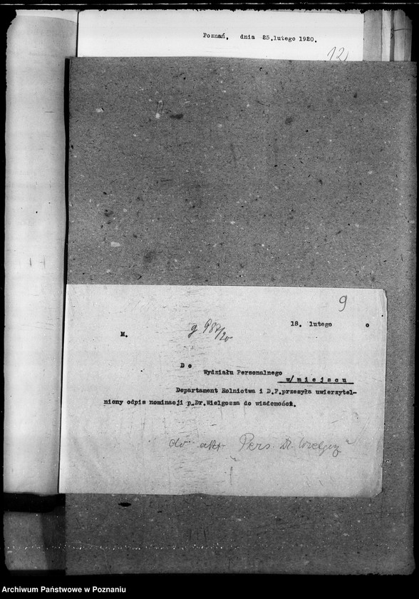 Obraz 13 z jednostki "Sprawy ogólne osobowe Departamenu Rolnictwa i Dóbr Państw. Wydział Leśny personalne ogólne"