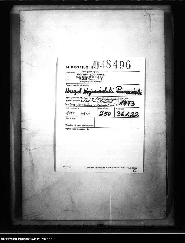 Obraz 2 z jednostki "Bildung der Draenage Genossenschaft Hochdorf Kreises Jarotschin /Wysogotówek/"