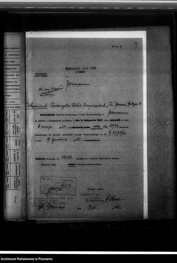 Obraz 13 z jednostki "Towarzystwo robót inżynieryjnych "Tri" w Poznaniu nr woj. 5405"